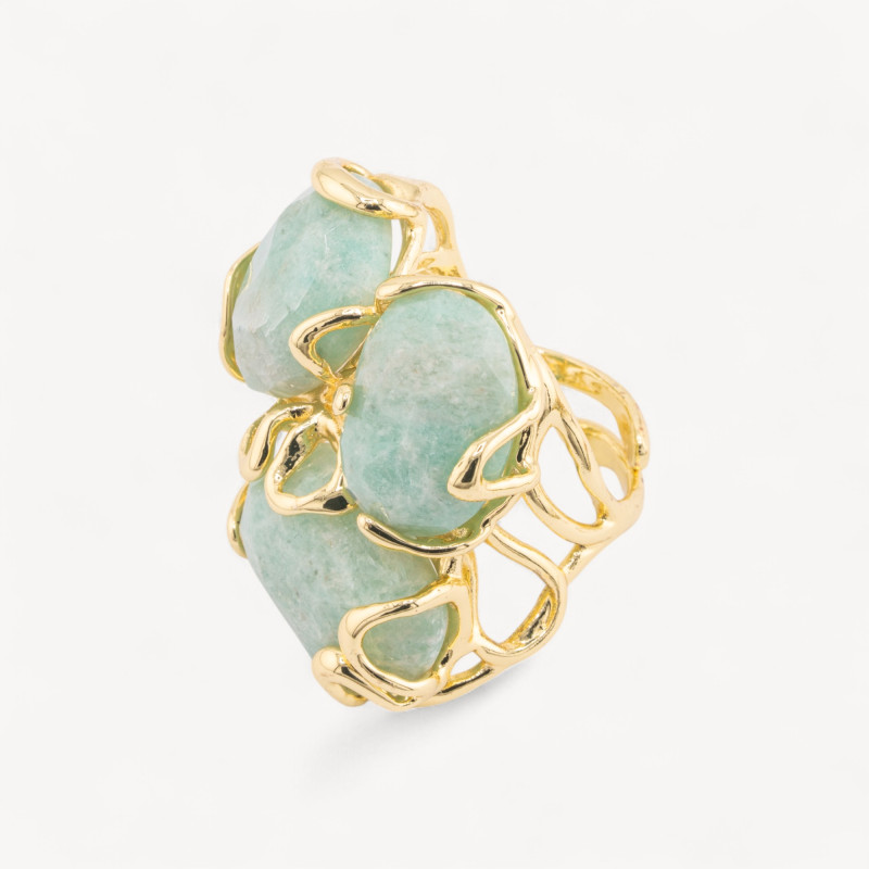 Amazonite adjustable ring