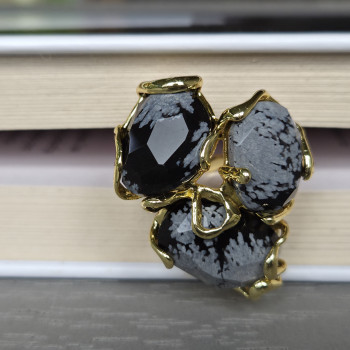 Snowflake Obsidian ring