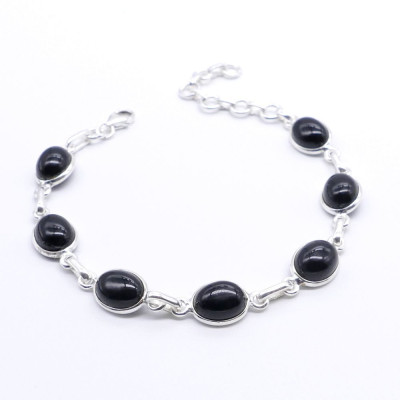 Onyx - silver bracelet