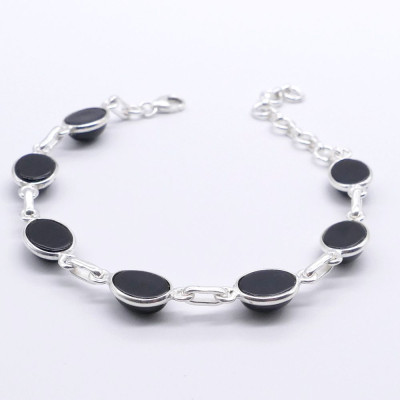 Onyx - silver bracelet