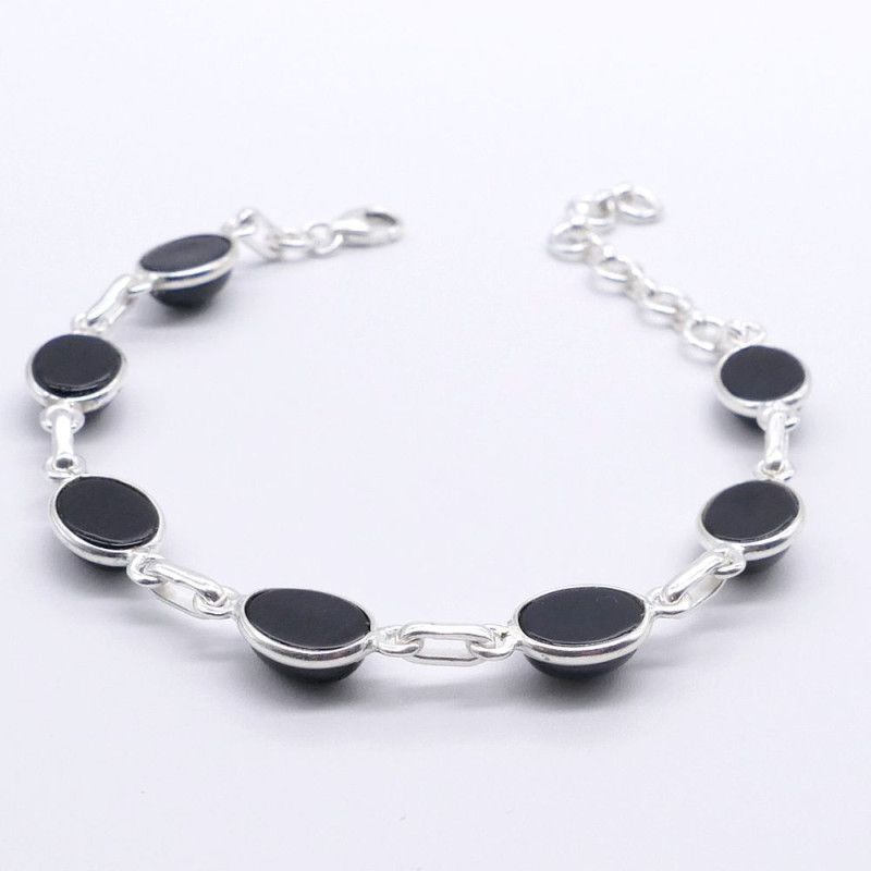 Onyx - silver bracelet