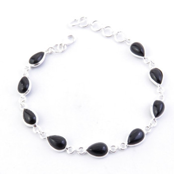 Onyx - silver bracelet