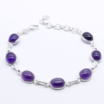 Amethyst -  silver bracelet
