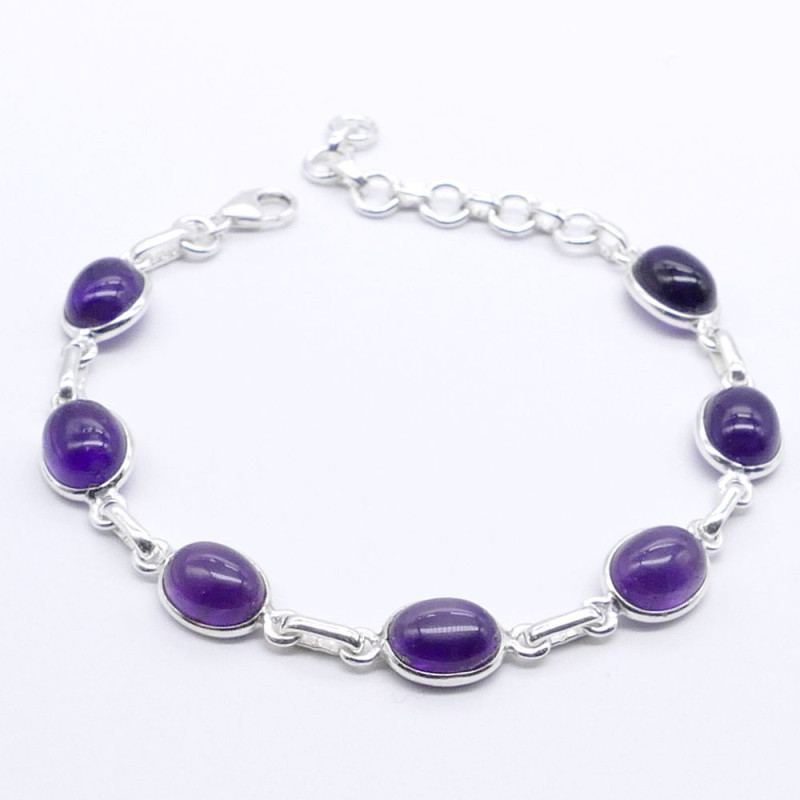 Amethyst -  silver bracelet