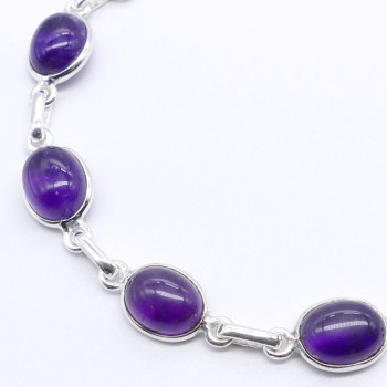 Amethyst -  silver bracelet