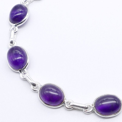 Amethyst -  silver bracelet