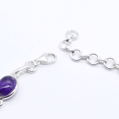 Amethyst -  silver bracelet