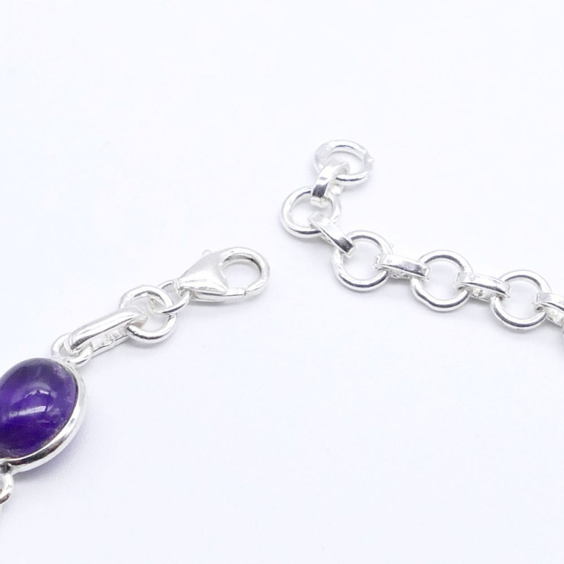 Amethyst -  silver bracelet