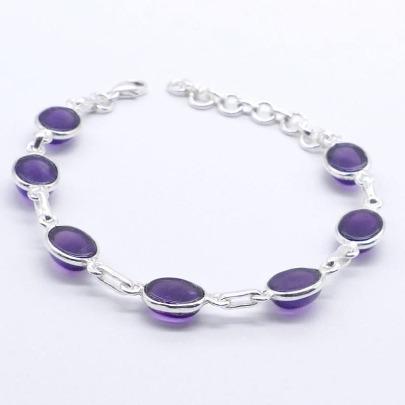 Amethyst -  silver bracelet