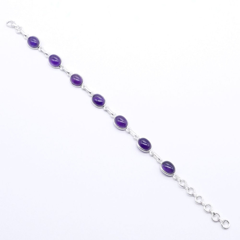 Amethyst -  silver bracelet
