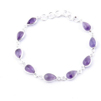 Amethyst -  silver bracelet