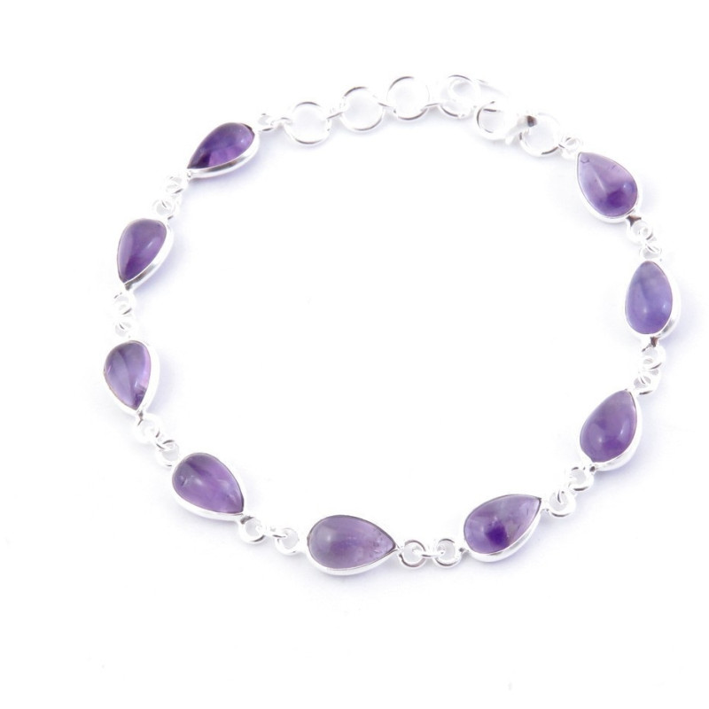 Amethyst -  silver bracelet