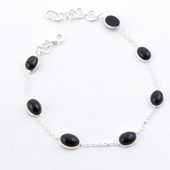 Onyx - silver bracelet