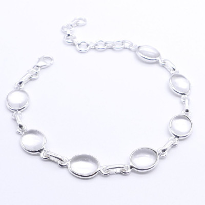 White Quartz - silver bracelet