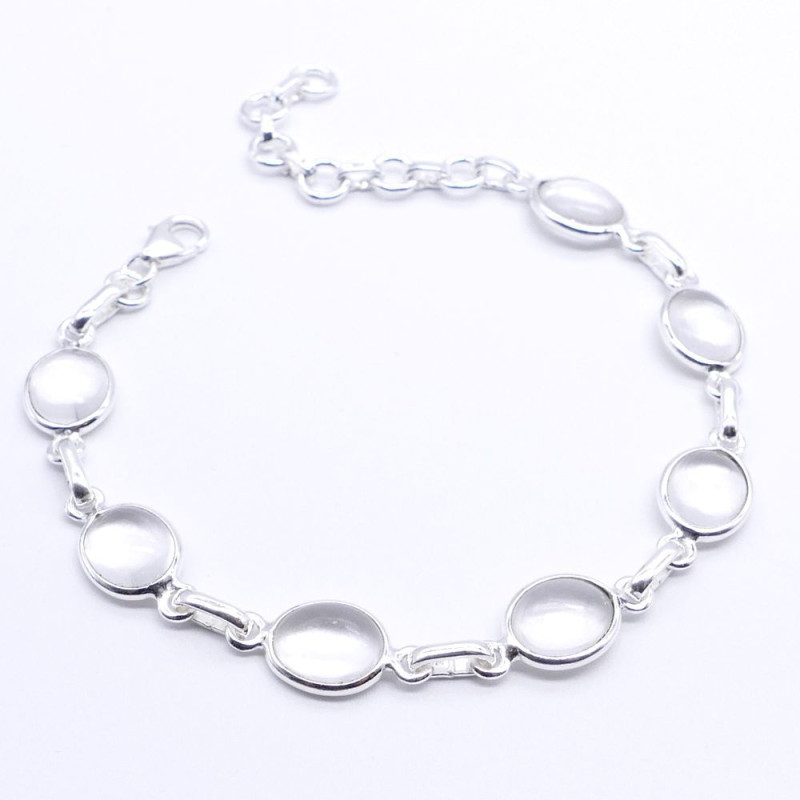 White Quartz - silver bracelet