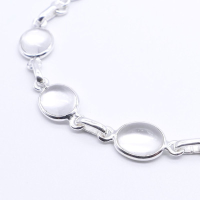 White Quartz - silver bracelet