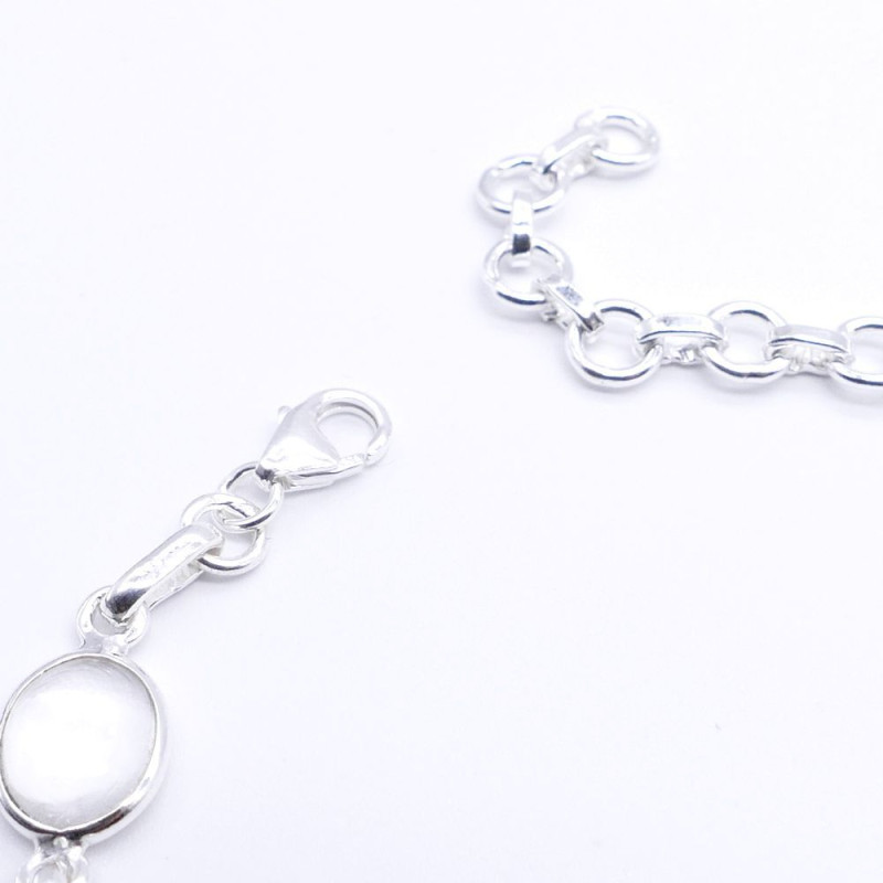 White Quartz - silver bracelet