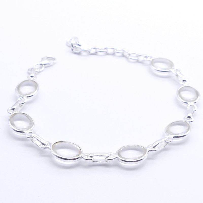 White Quartz - silver bracelet