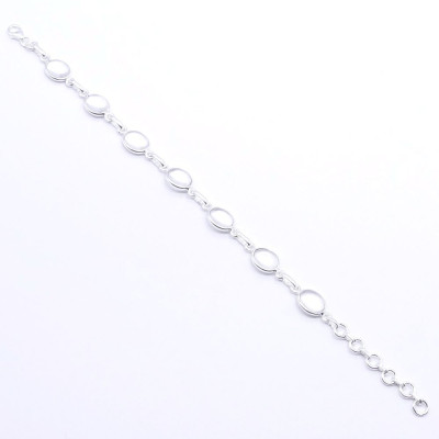 White Quartz - silver bracelet