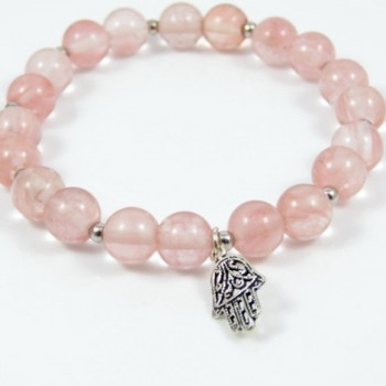 Cherry quartz - silver bracelet
