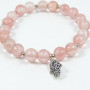 Cherry quartz - silver bracelet
