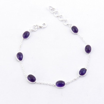 Amethyst -  silver bracelet