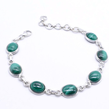 Malachite - silver bracelet