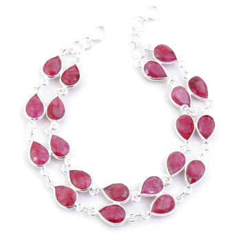 Ruby - silver bracelet