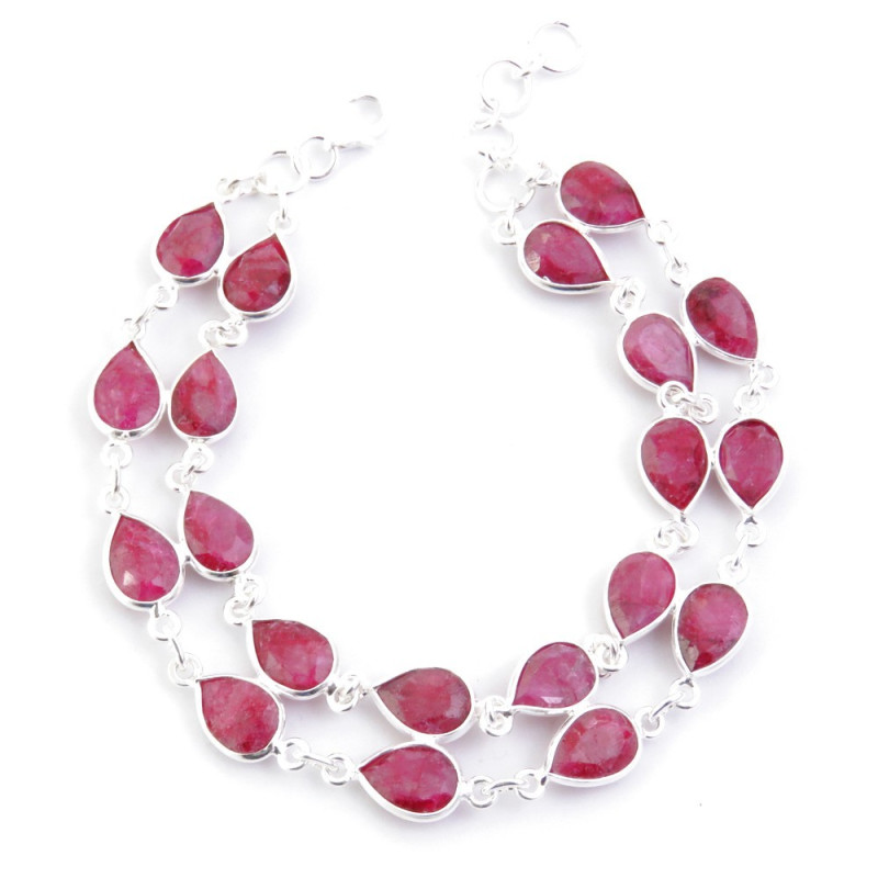 Ruby - silver bracelet