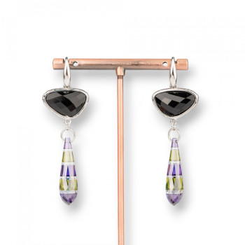 Cat's eye - silver earrings