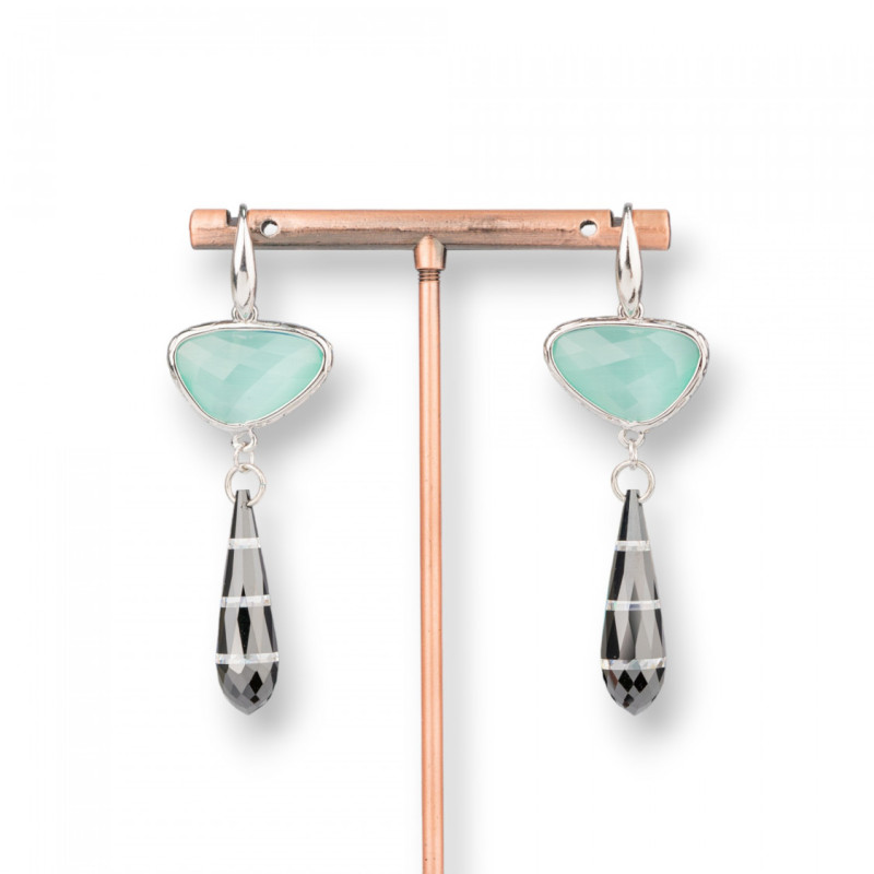 Cat's eye - silver earrings