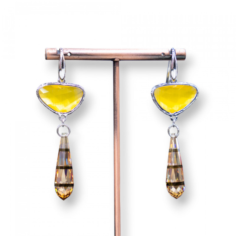 Cat's eye - silver earrings
