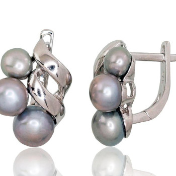 Pearl silver earrings