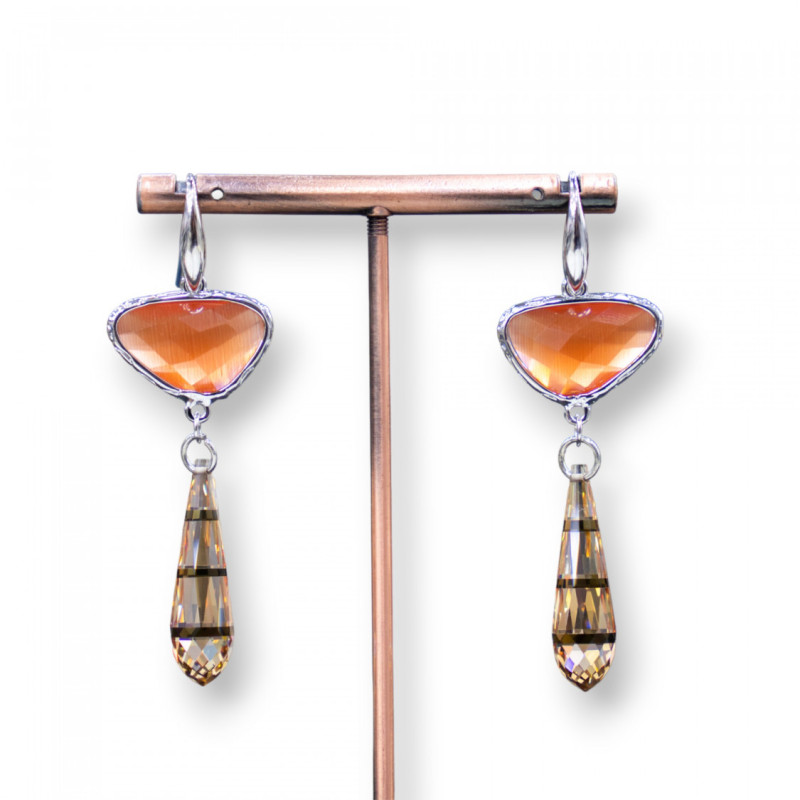 Cat's eye - silver earrings