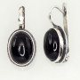 Onyx - silver earrings