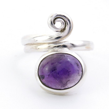 Amethyst - silver ring