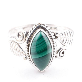 Malachite - silver ring