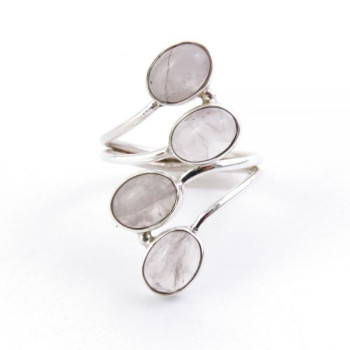 Rose quartz - silver ring