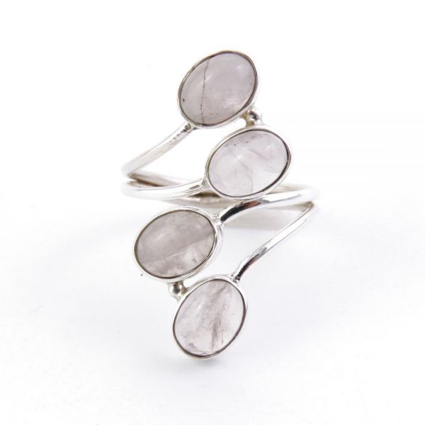 Rose quartz - silver ring
