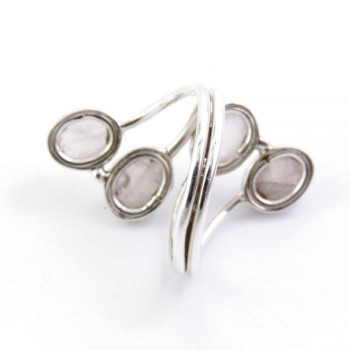 Rose quartz - silver ring