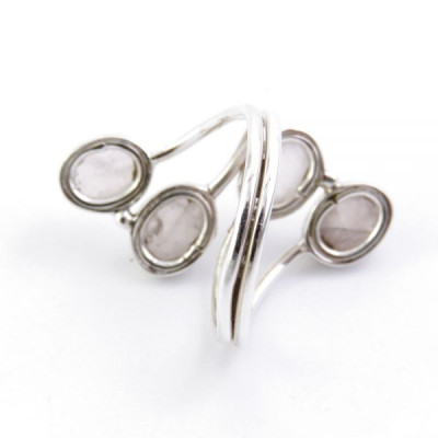 Rose quartz - silver ring