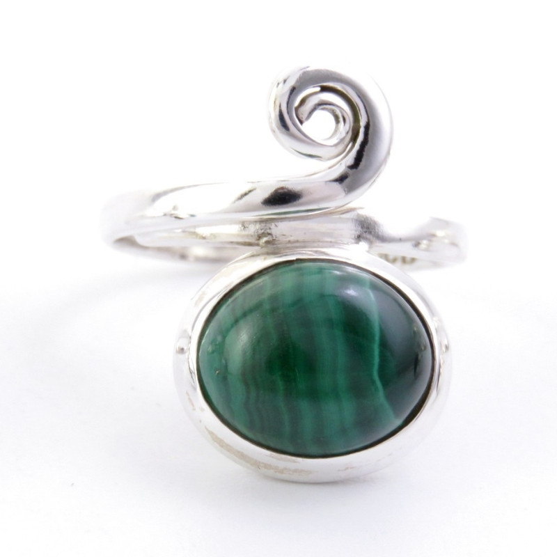 Malachite - silver ring