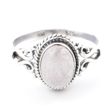 Rose quartz - silver ring
