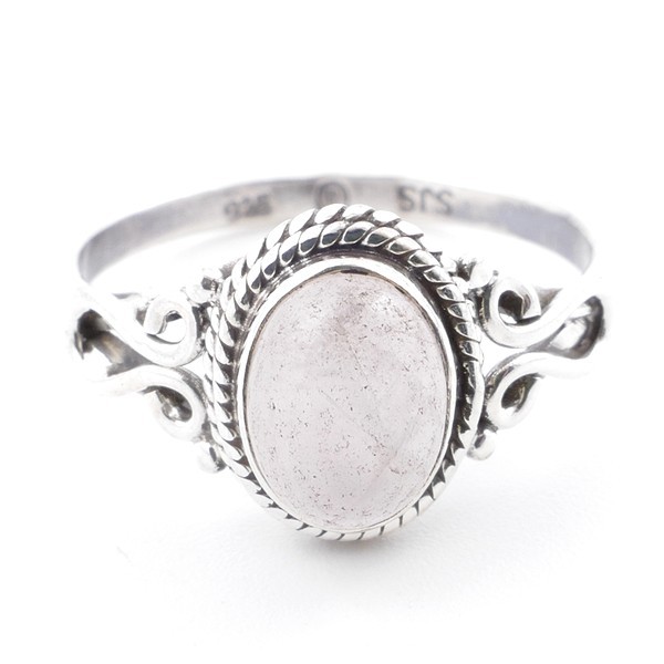 Rose quartz - silver ring