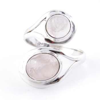 Rose quartz - silver ring