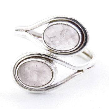 Rose quartz - silver ring
