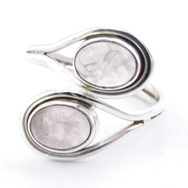 Rose quartz - silver ring