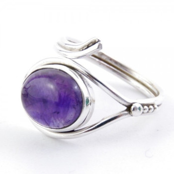 Amethyst - silver ring