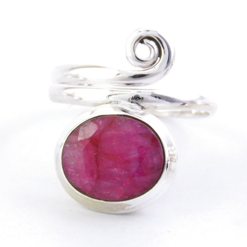 Ruby - silver ring