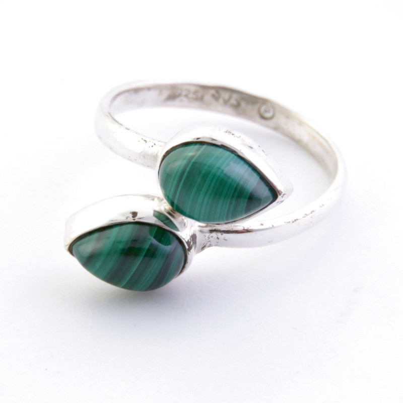 Malachite - silver ring